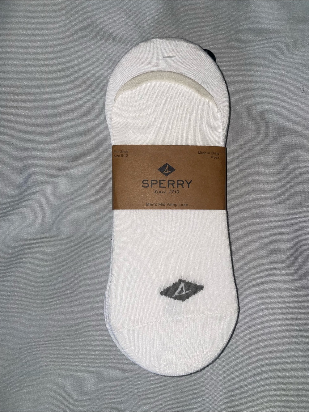Sperry Men's No-Show Liner Socks in White